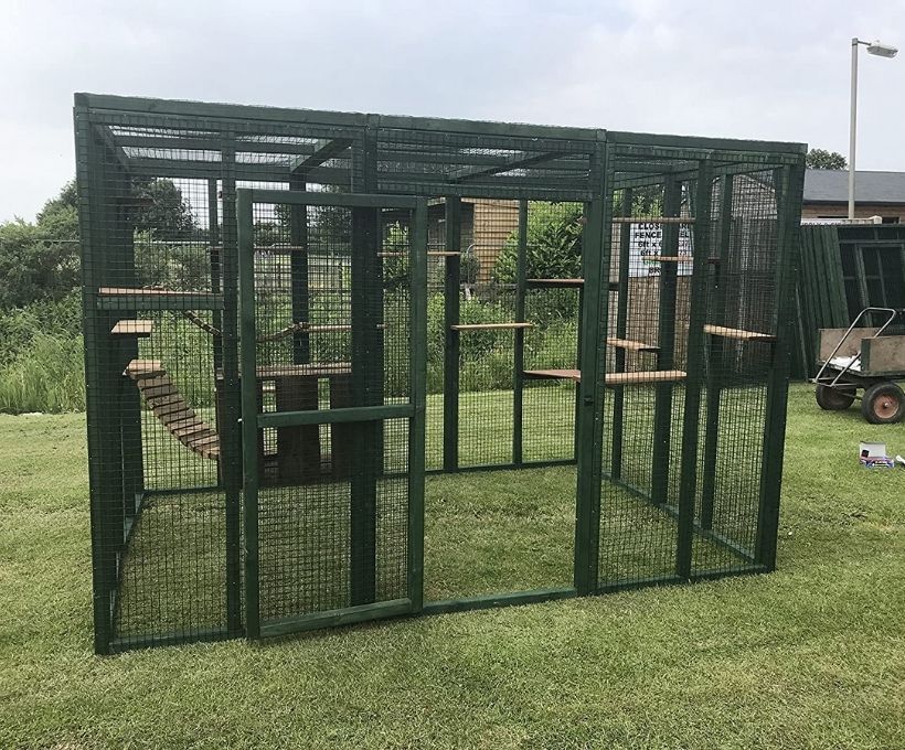 Green PVC Large Catio with Ladders, Shelves, and more