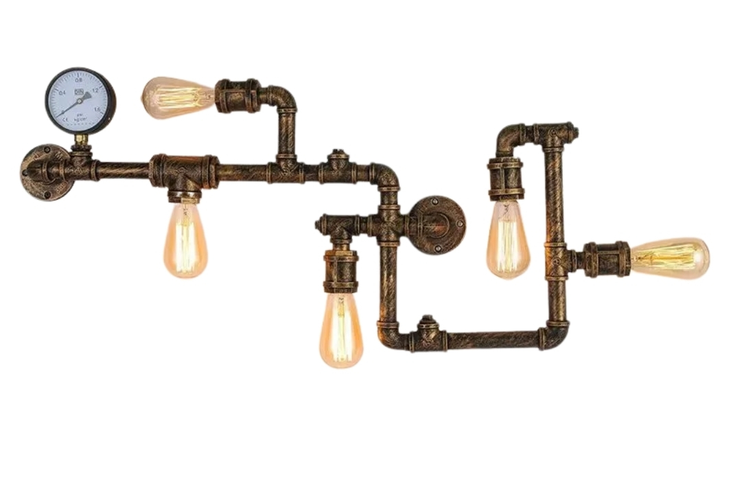 Vintage Industrial Retro Water Pipe Wall Lamps
