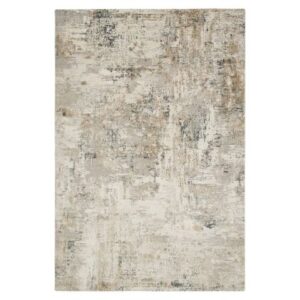 Epicoco Luxury Viscose Grey and Gold Rug Full View