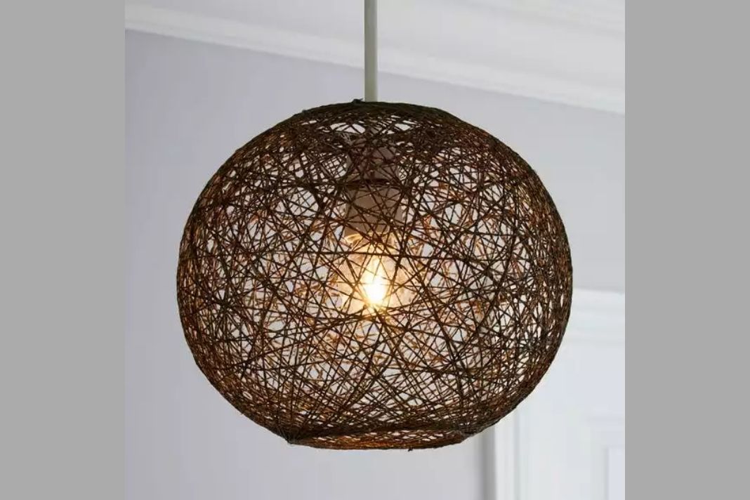 Abaca - Grey Ball Woven Lamp Shade